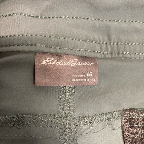 Eddie Bauer Sightscape Horizon Convertible Roll-Up Dark Green Hiking Pants 16 - Picture 7 of 9